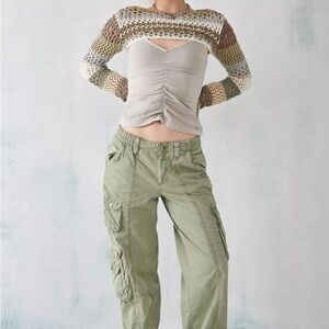BDG Khaki Y2K Multi-Pocket Cargo Pants, size M